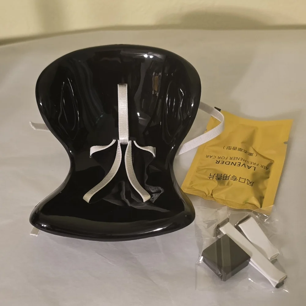 Sleek Black Labubu Doll Seat with Safety‎ Straps